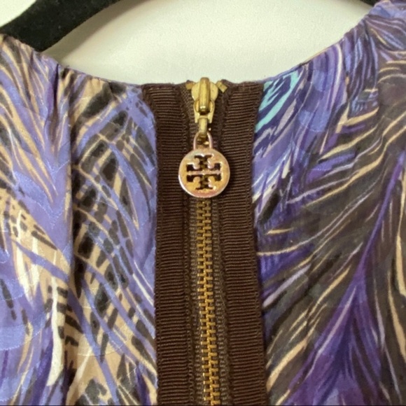 Tory Burch Silk Blend Peacock Feather Dress EUC Size 4 - Picture 3 of 9
